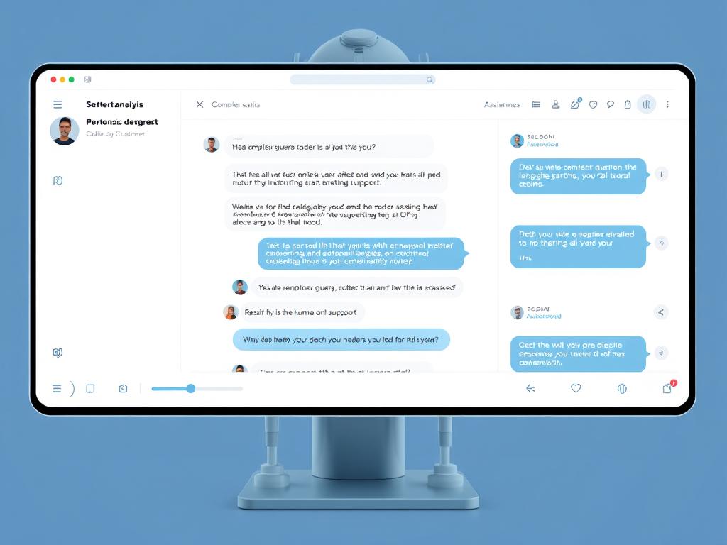 AI chatbot interface for call center 2025 showing conversation flow AI chatbot interface for call center 2025 showing conversation flow