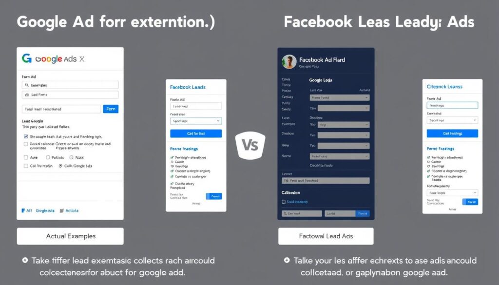 Comparison of Google Ads lead form extensions and Facebook Lead Ads forms Comparison of Google Ads lead form extensions and Facebook Lead Ads forms