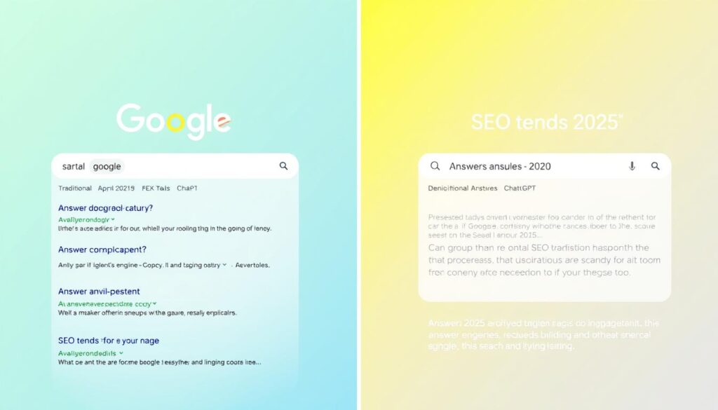 Comparison of traditional search vs. answer engines for SEO trends 2025
