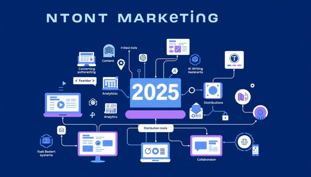 Content marketing tools ecosystem showing different categories of marketing software