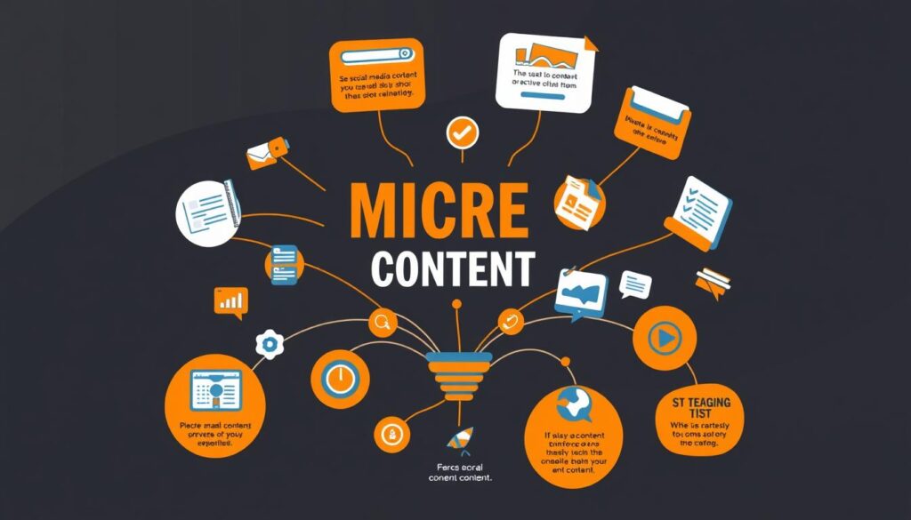 Micro-content ecosystem showing connected short-form content pieces