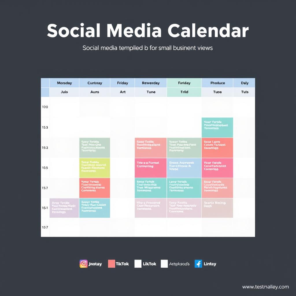 Social media content calendar template for small businesses