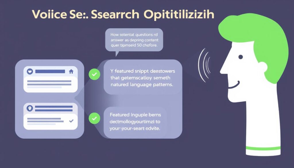 Voice search optimization visualization showing conversational content structure