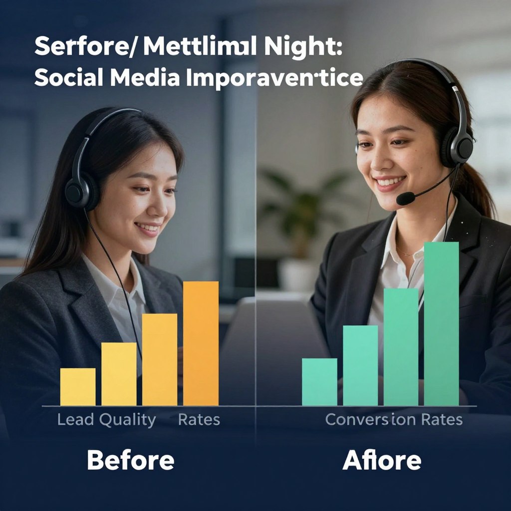 Before and after results from a call center social media campaign