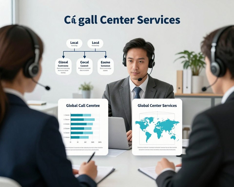 Business decision-making process for choosing between local and global call center services