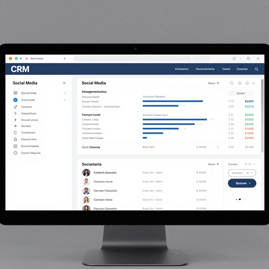 CRM dashboard showing social media lead tracking and engagement history