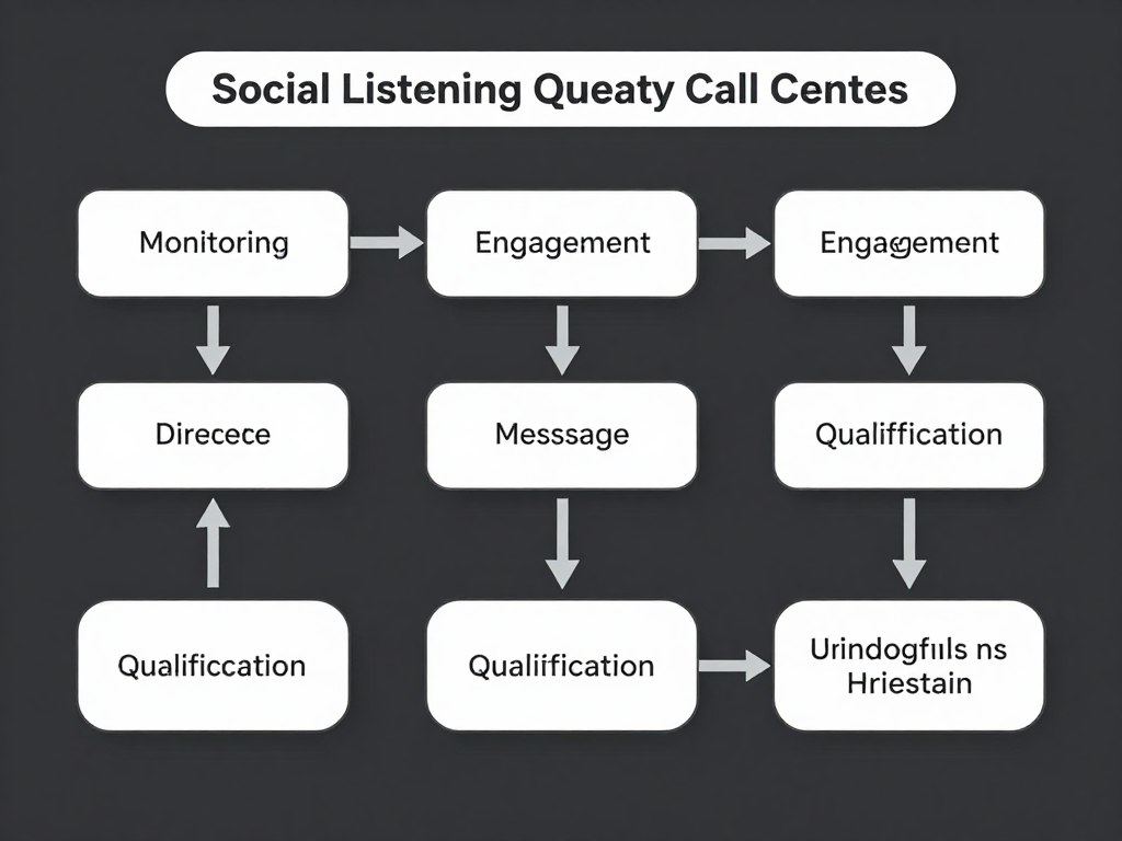 Workflow diagram showing how to move from social listening to qualified leads